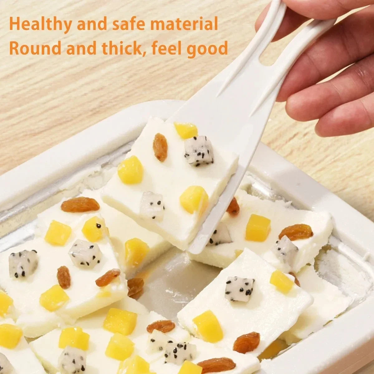Large Ice Cream Maker Pan with Quick Freeze Plate for Homemade Desserts