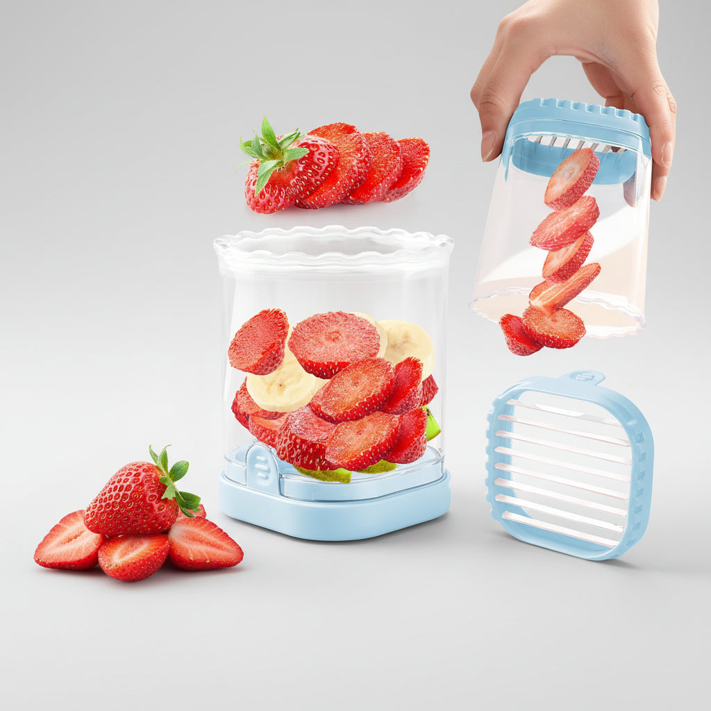 Effortless Fruit Slicing Tool with 8 Precision Blades