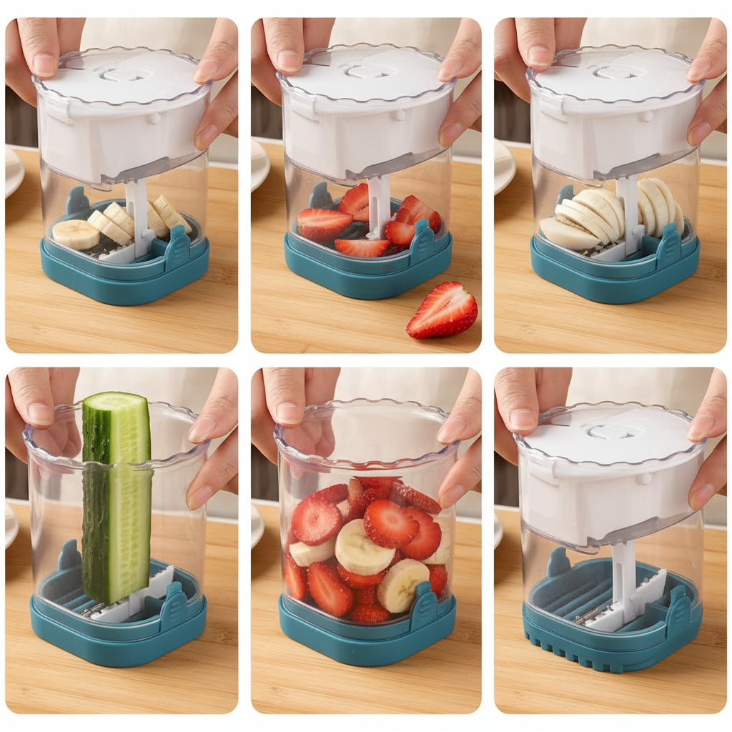 Effortless Fruit Slicing Tool with 8 Precision Blades