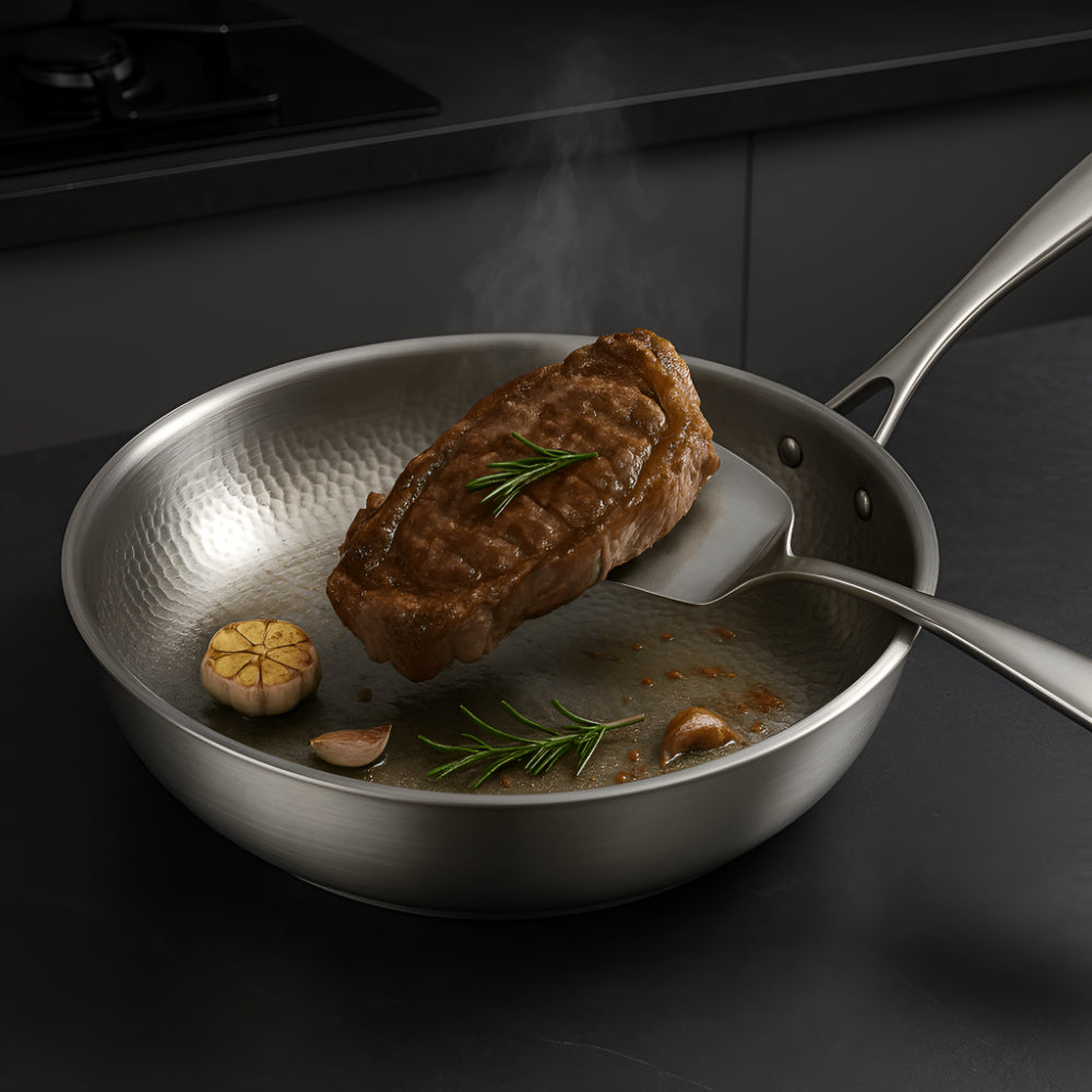 Versatile Titanium-Infused Skillet for High-Temperature Cooking