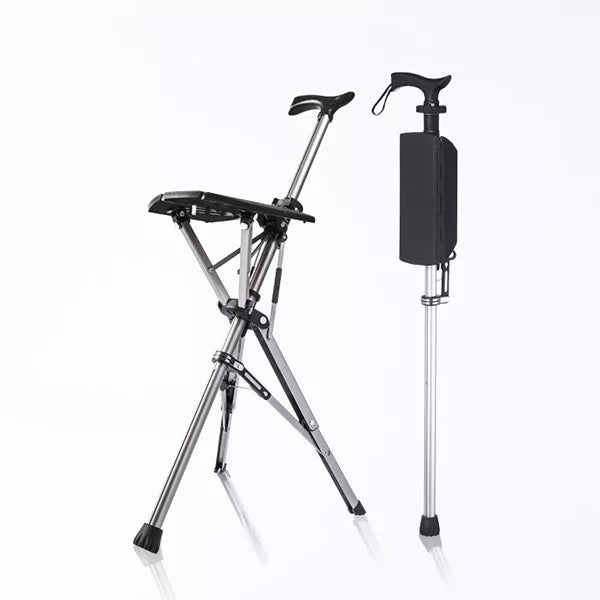 Folding Seat Cane for Walking and Support