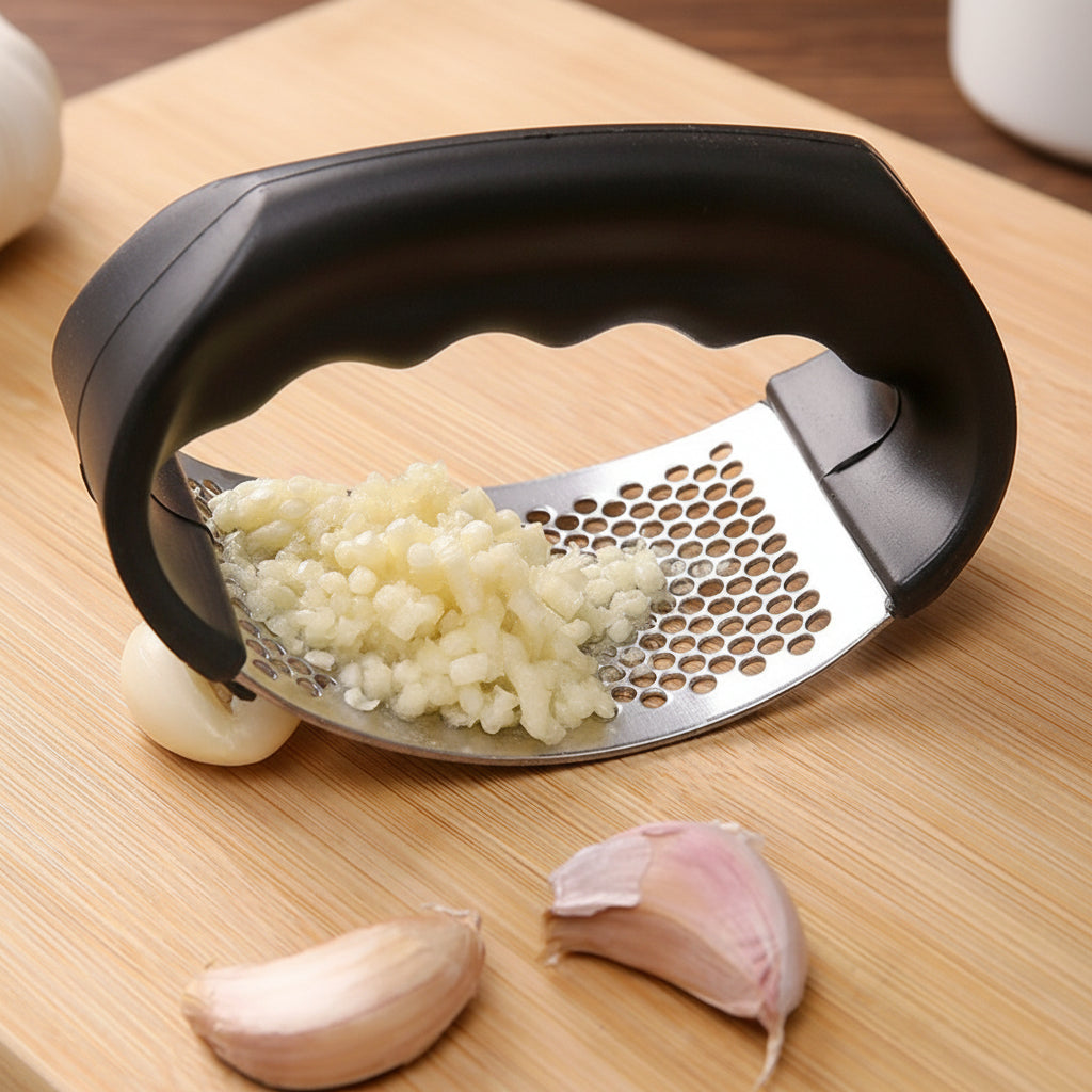 Ergonomic Garlic Crusher Made of High-Quality Stainless Steel