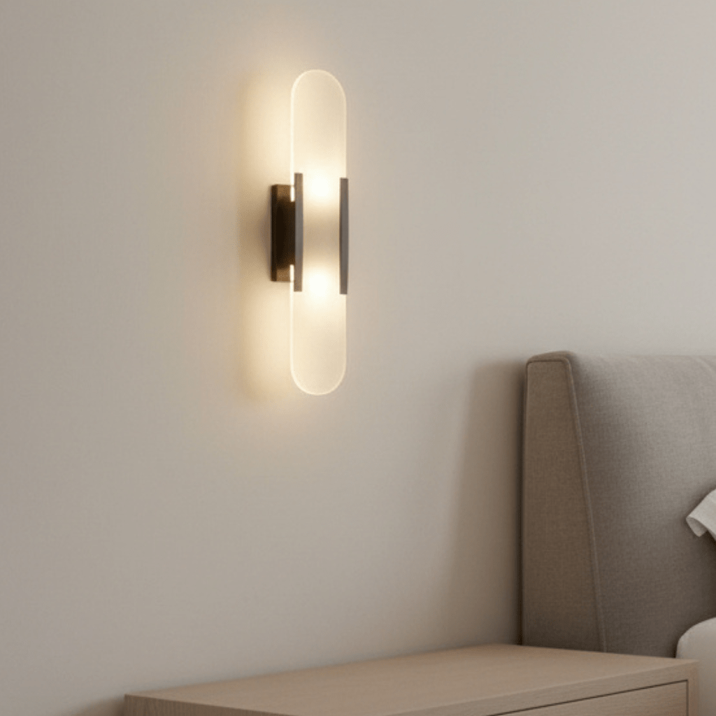 Radiant Aura - Stylish Black and Gold LED Wall Fixture