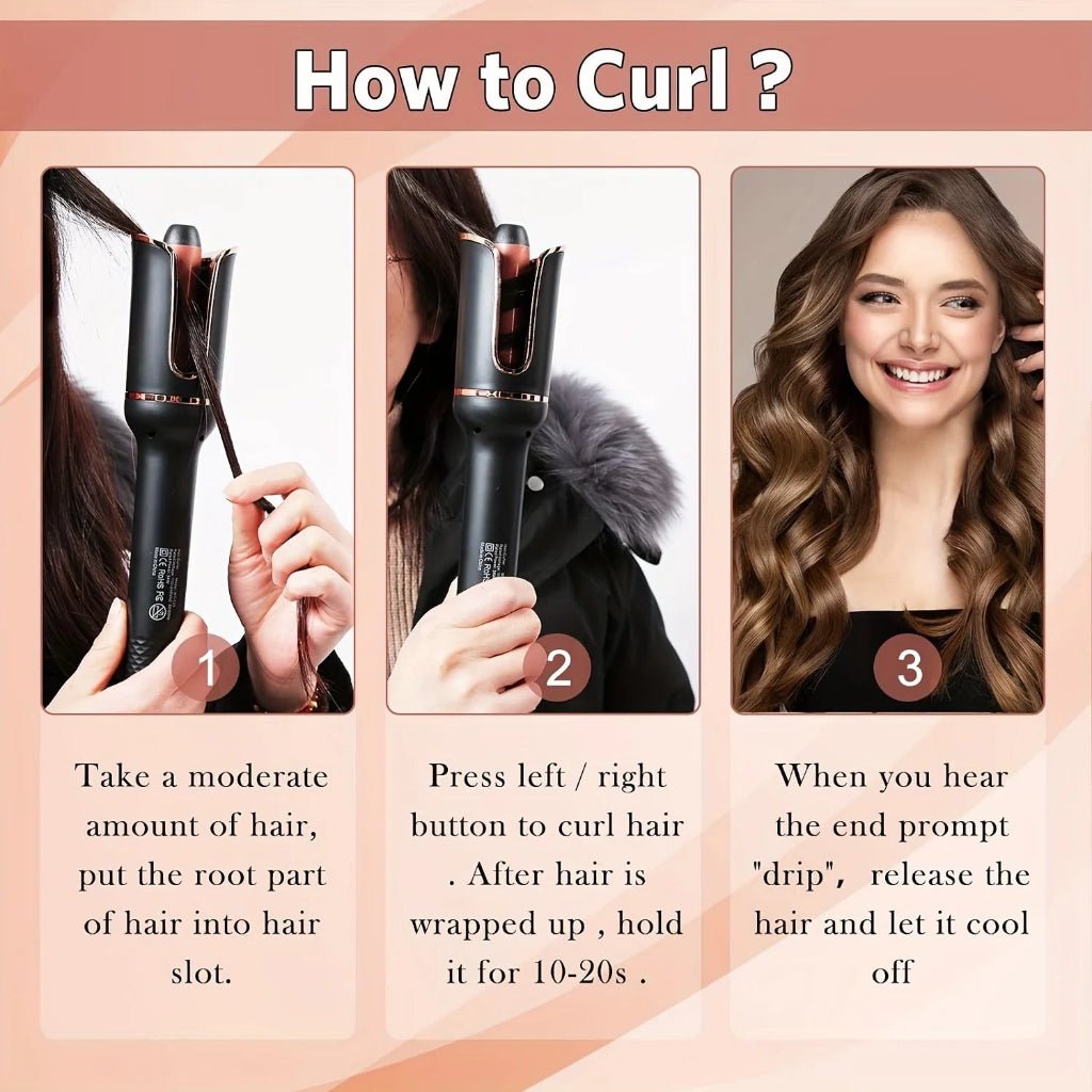 TwistWave Automatic Ceramic Curling Wand with Rotating Barrel