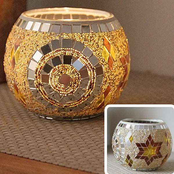 SerenityGlow Elegant Glass Candle Holder for Tranquil Spaces
