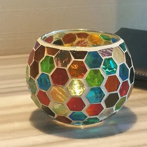 SerenityGlow Elegant Glass Candle Holder for Tranquil Spaces