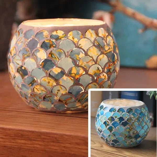 SerenityGlow Elegant Glass Candle Holder for Tranquil Spaces