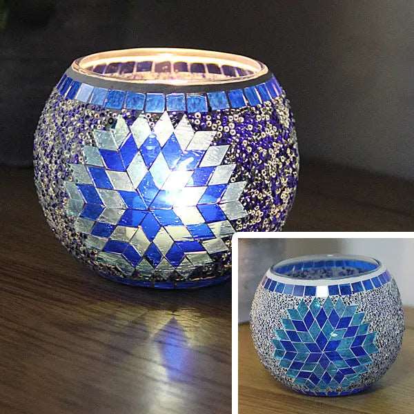 SerenityGlow Elegant Glass Candle Holder for Tranquil Spaces