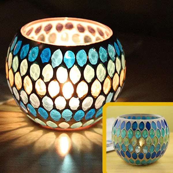 SerenityGlow Elegant Glass Candle Holder for Tranquil Spaces