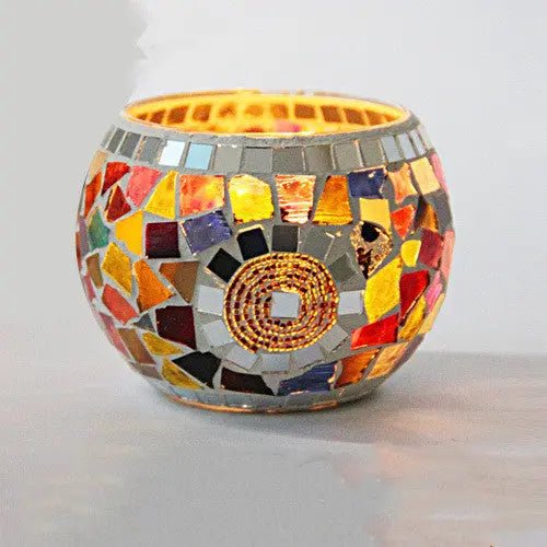 SerenityGlow Elegant Glass Candle Holder for Tranquil Spaces