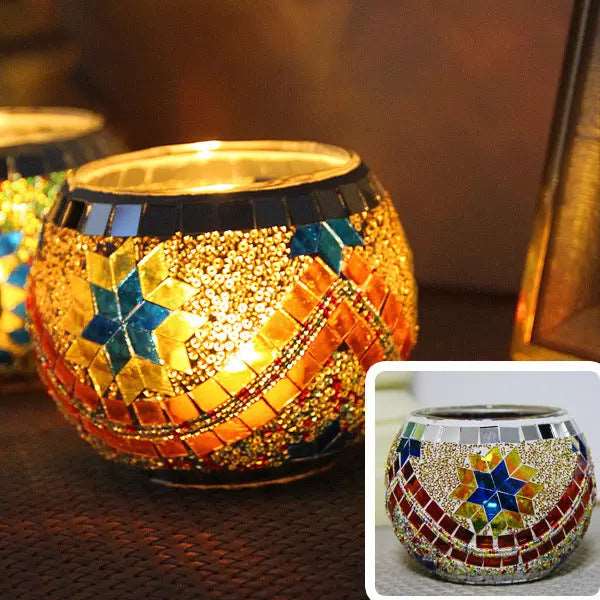 SerenityGlow Elegant Glass Candle Holder for Tranquil Spaces