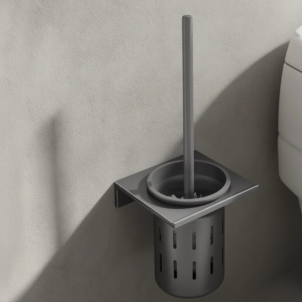 LuxeGold Wall-Mounted Toilet Brush Set for Modern Bathrooms