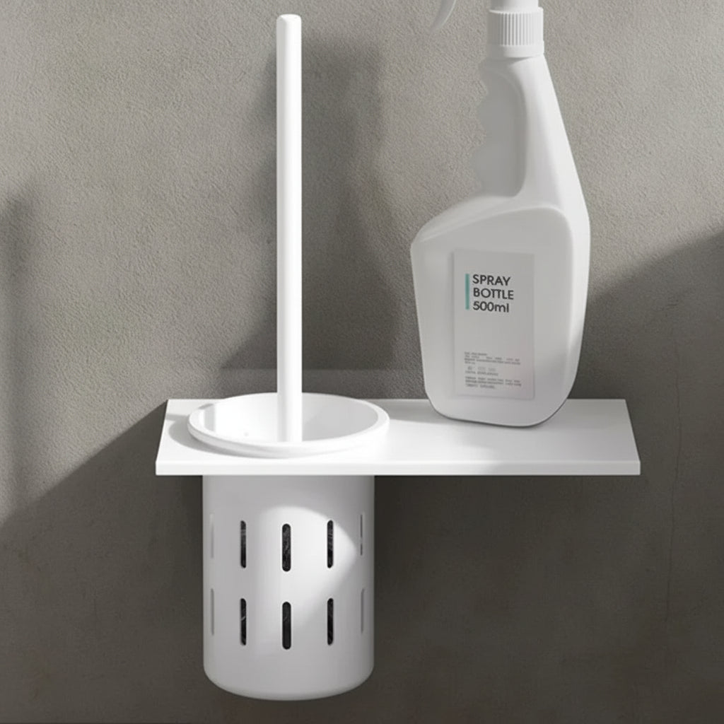 LuxeGold Wall-Mounted Toilet Brush Set for Modern Bathrooms