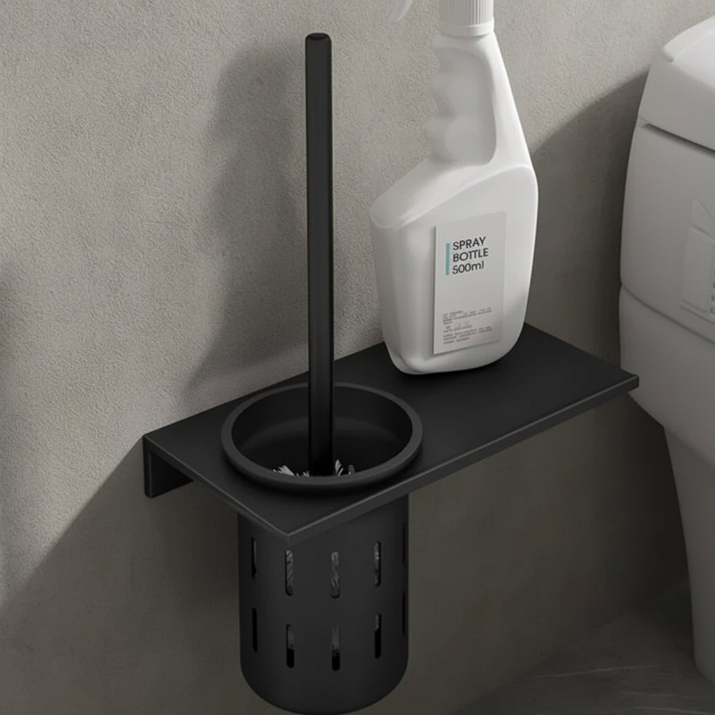 LuxeGold Wall-Mounted Toilet Brush Set for Modern Bathrooms