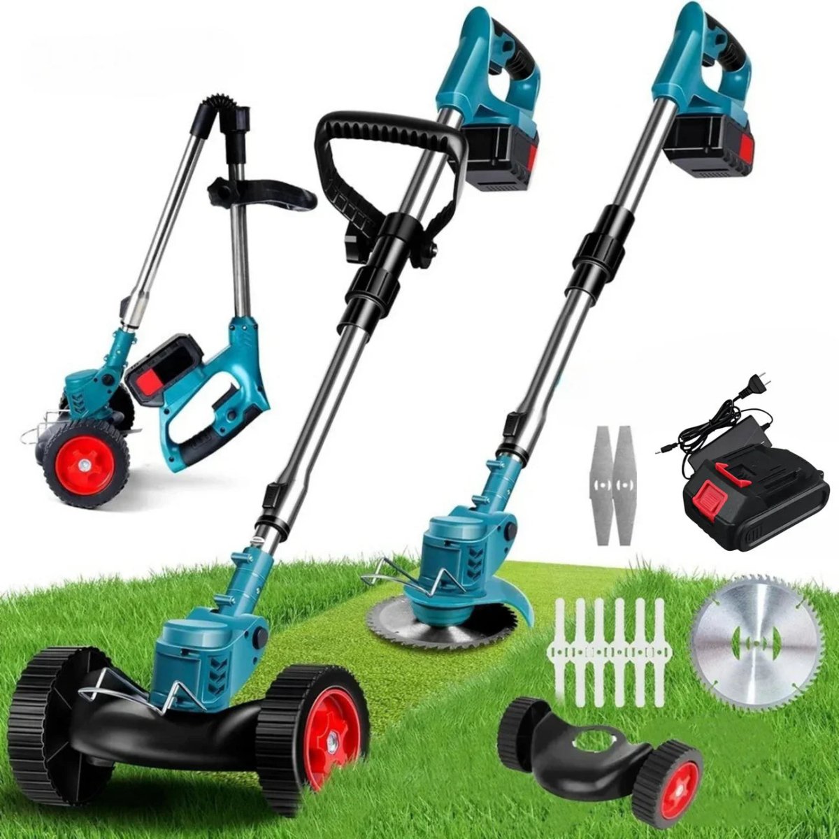 EcoTrim 36V Cordless Lawn Edger with Wheel Support for Comfort