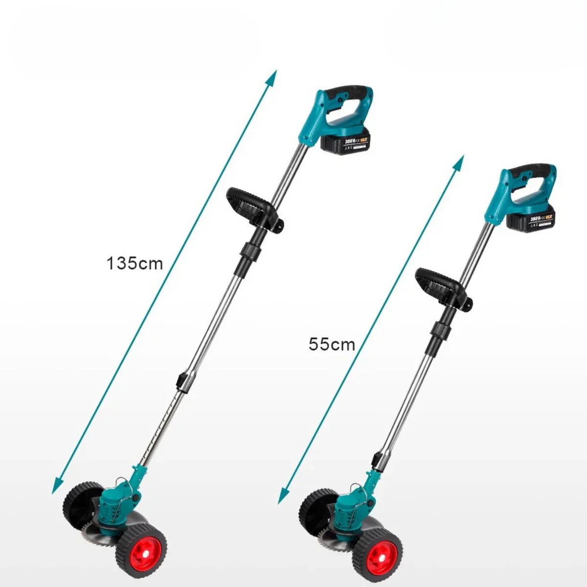 EcoTrim 36V Cordless Lawn Edger with Wheel Support for Comfort