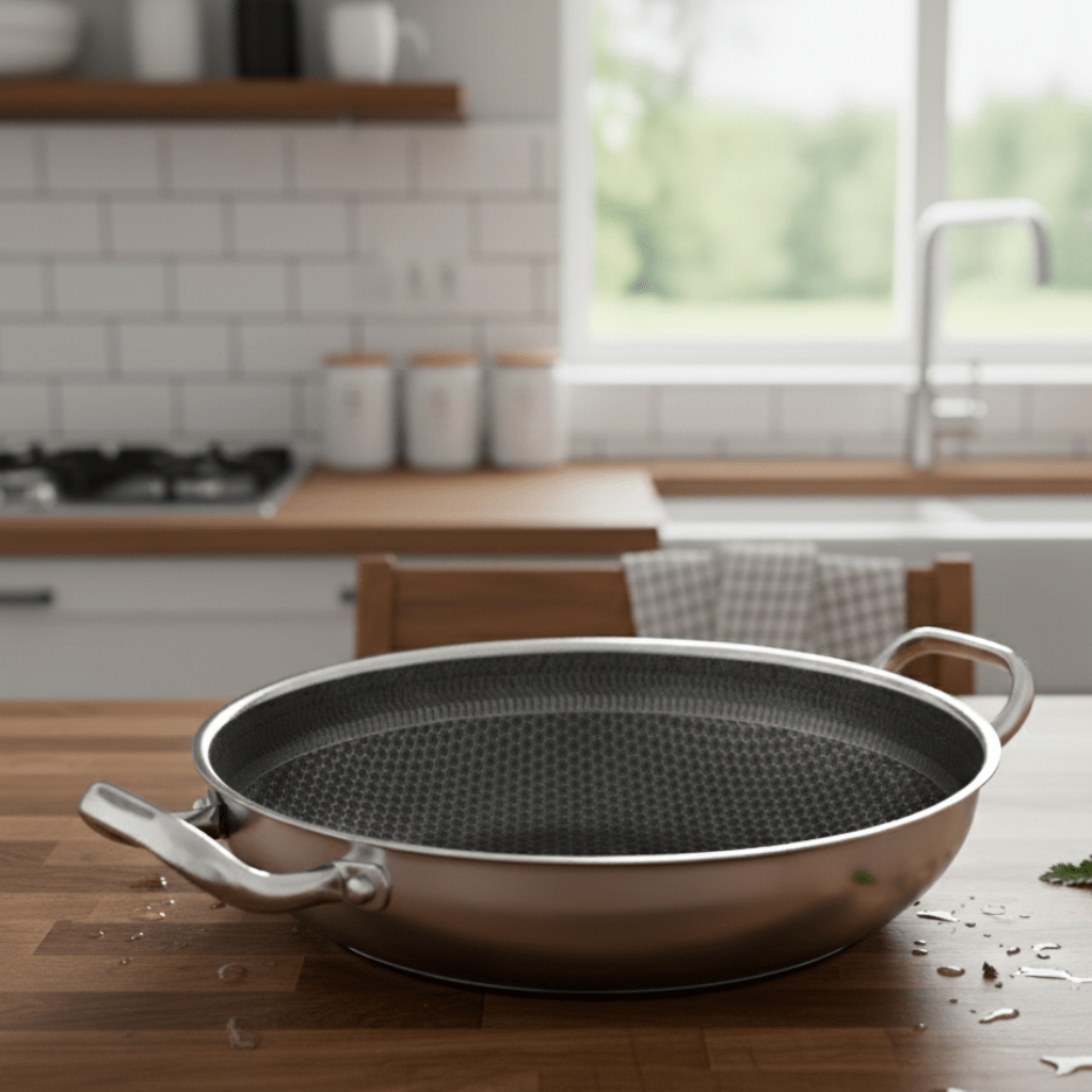 VersaCook 32cm Nonstick Stainless Steel Honeycomb Frying Pan