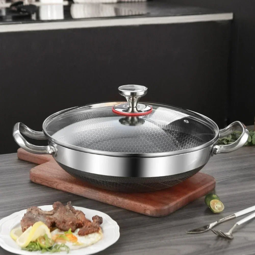 VersaCook 32cm Nonstick Stainless Steel Honeycomb Frying Pan