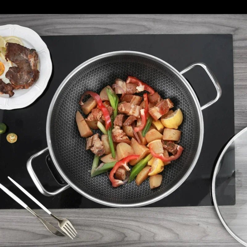 VersaCook 32cm Nonstick Stainless Steel Honeycomb Frying Pan