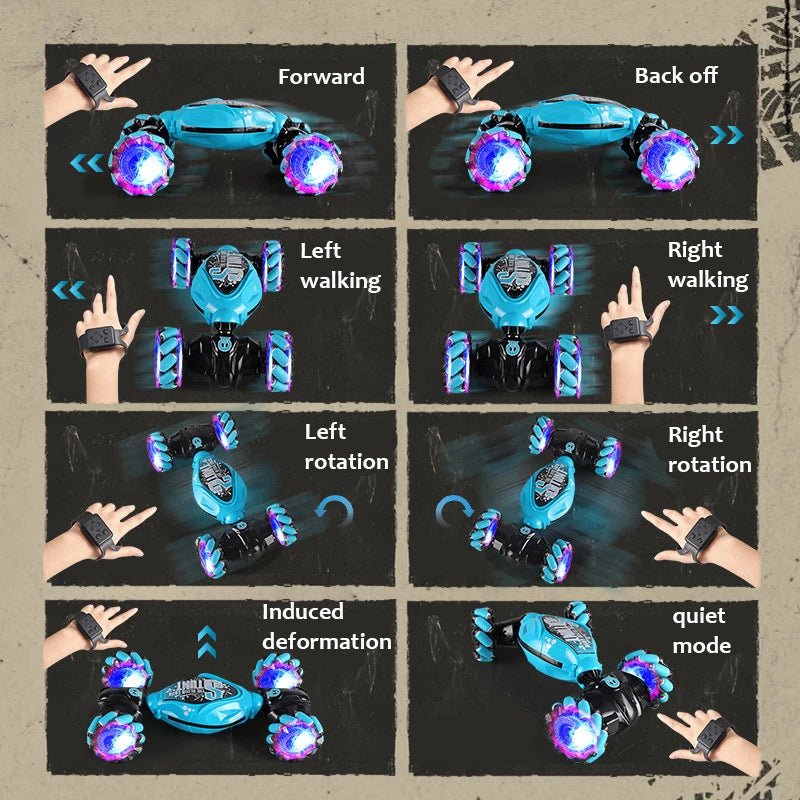XenoCruiser Gesture-Controlled RC Car with LED Lights