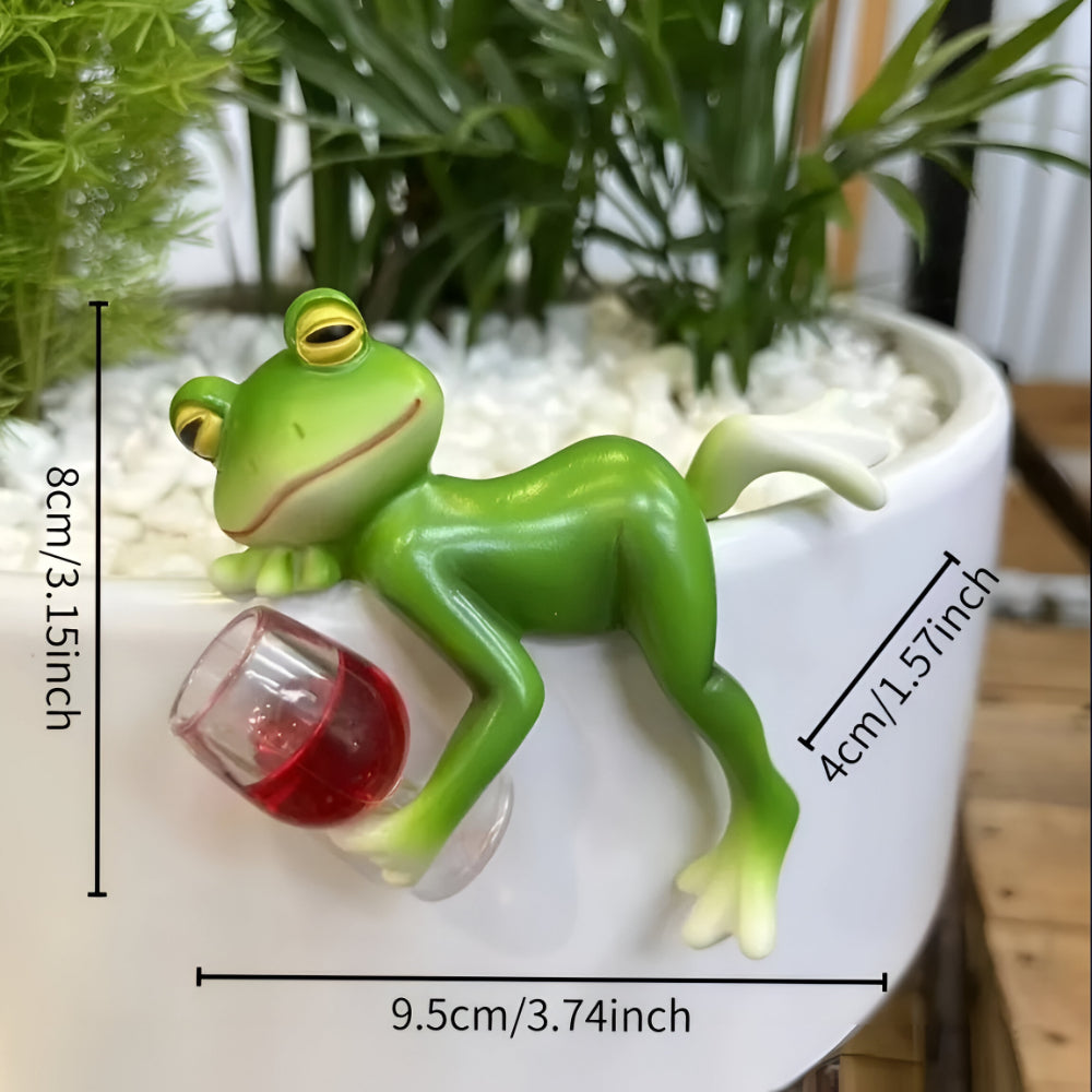 Charming Frog Planter Edge Decoration for Home and Garden