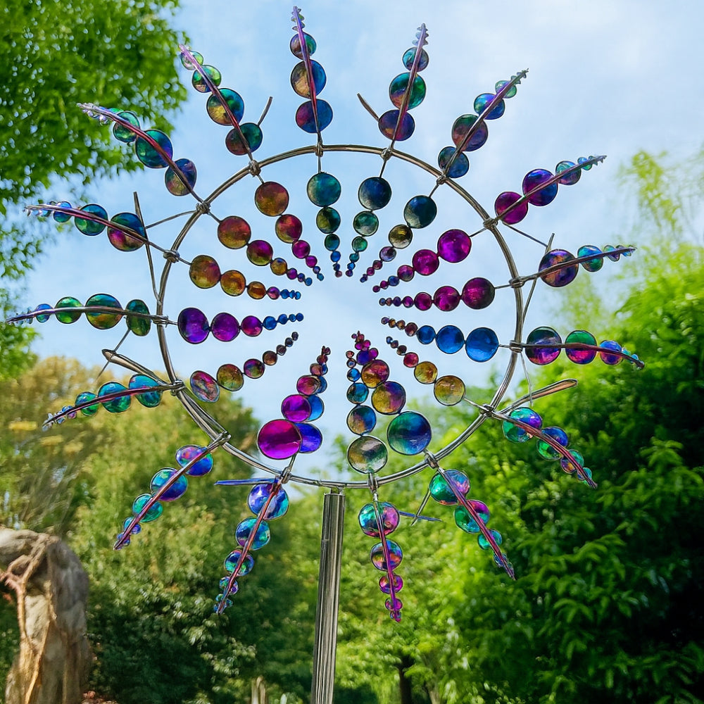 Colorful Metal Garden Wind Spinner for Outdoor Decor