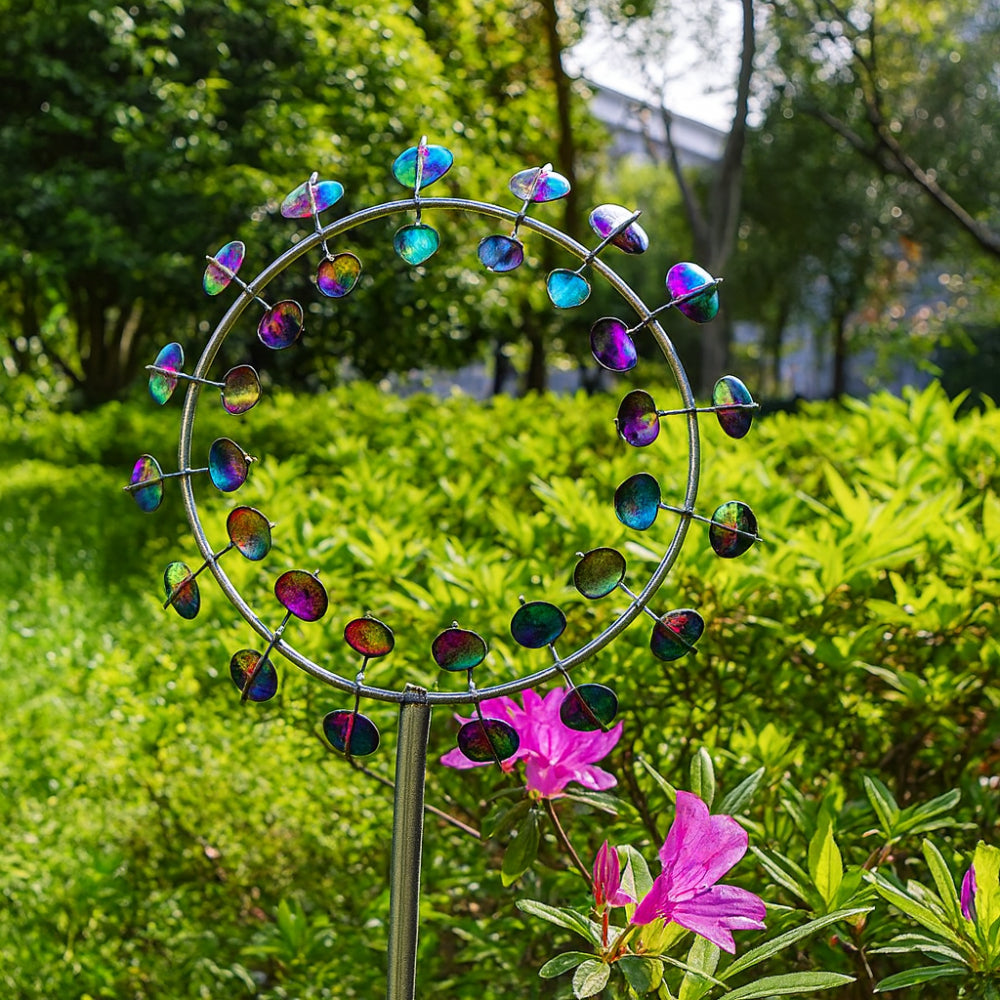 Colorful Metal Garden Wind Spinner for Outdoor Decor