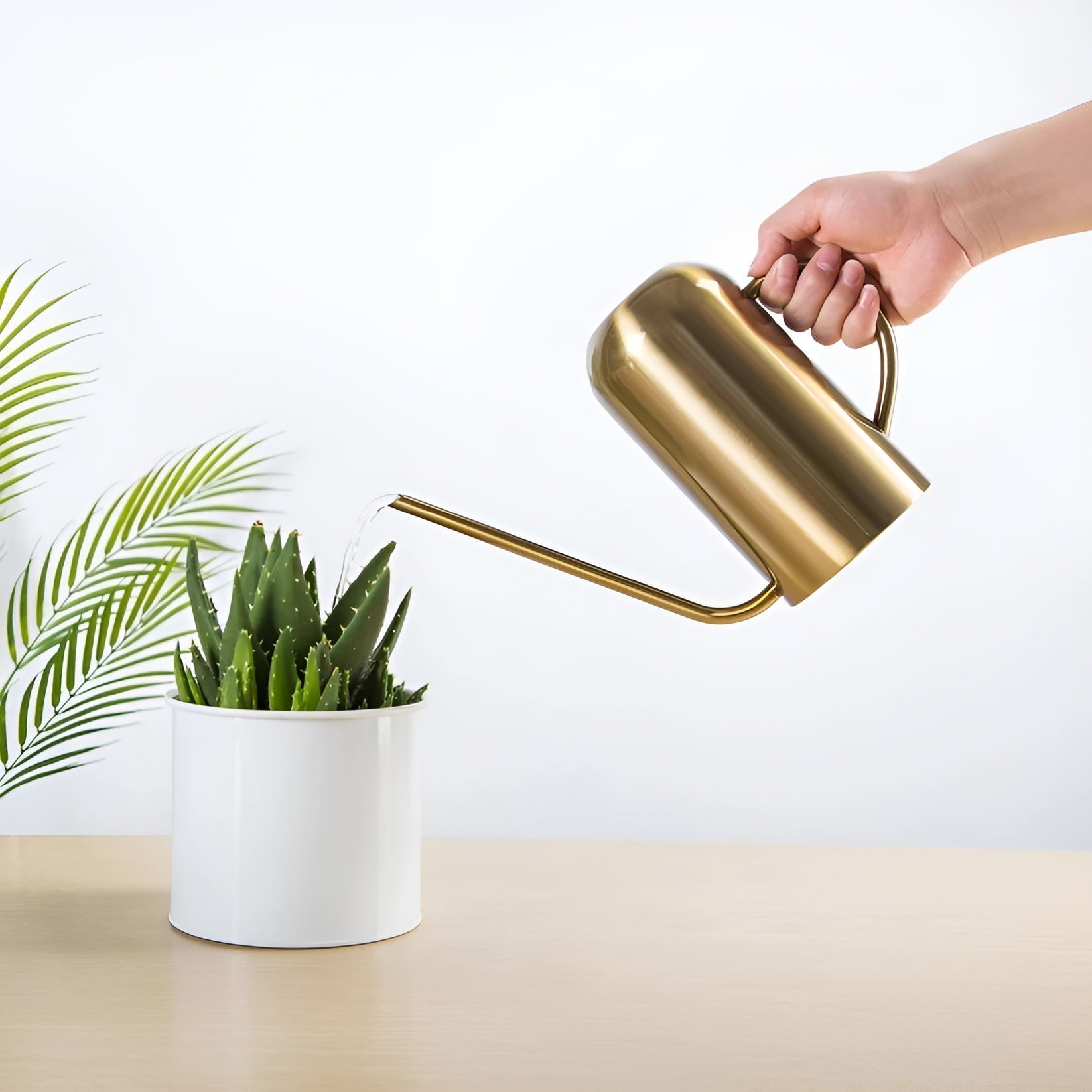 1.5L Metal Watering Can with Ergonomic Spout for Indoor Plants