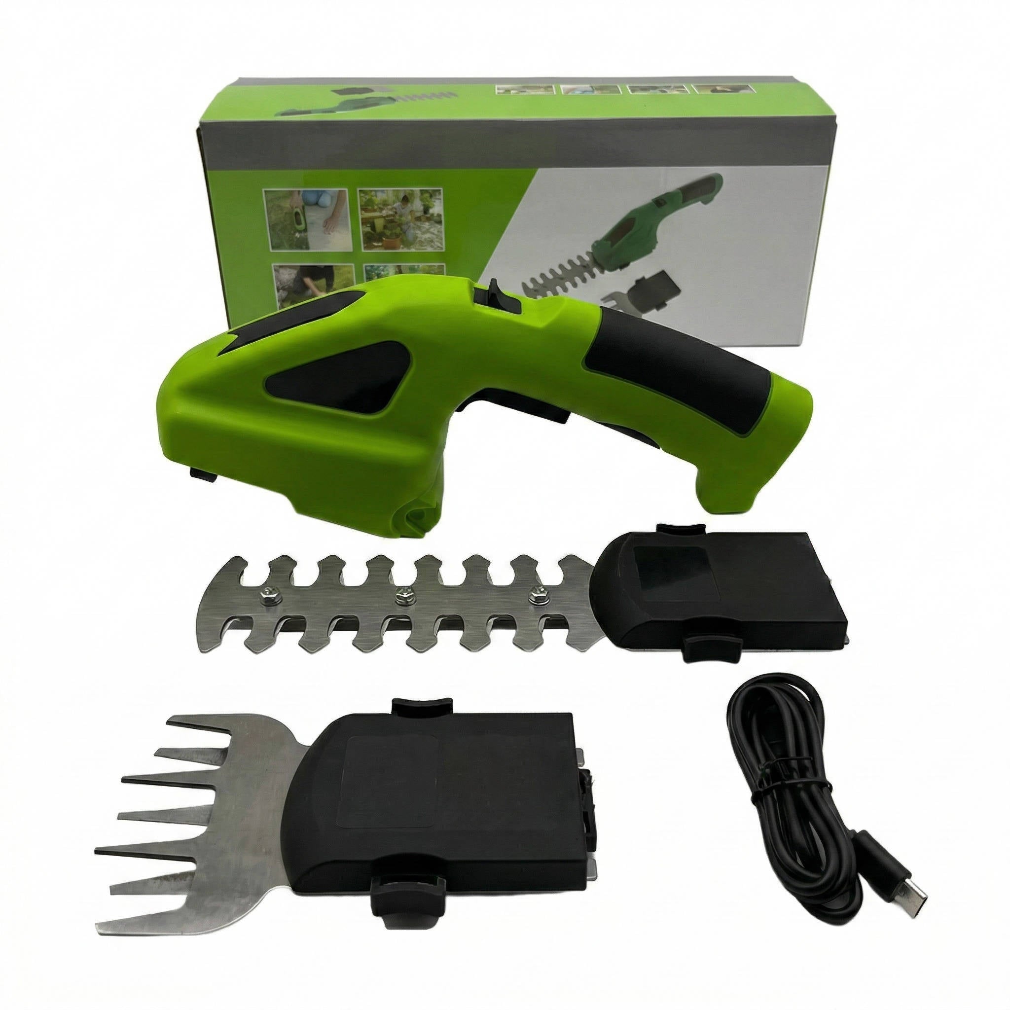 Cordless Rechargeable Garden Trimmer & Grass Cutter with Dual Blades