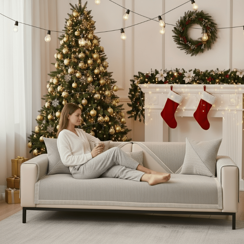 All-Season Anti-Slip Cotton-Linen Sofa Protector