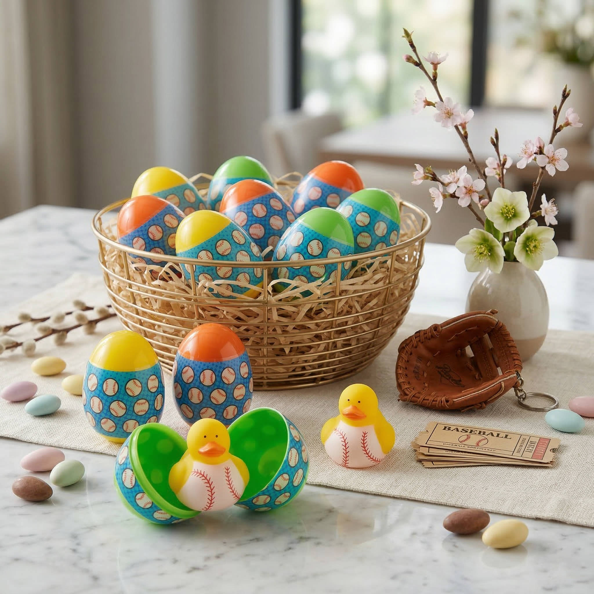 Sporty Duck Surprise Eggs for Fun-Filled Celebrations, Pack of 12