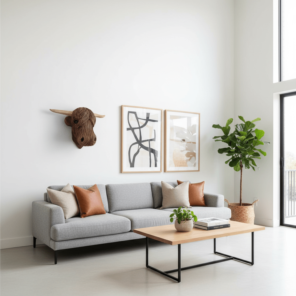 Rustic Farmhouse Cow Head Wall Art for Charming Decor