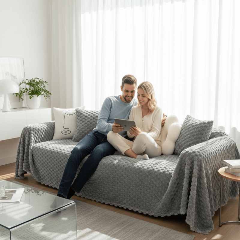 CozyGuard Chenille Sofa Protector with Scratch-Resistant Design