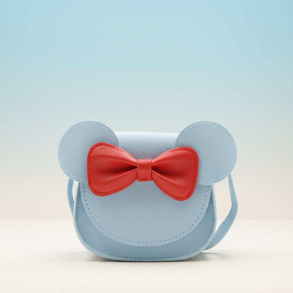 Charming Mouse-Design Crossbody Bag for Kids with Bow