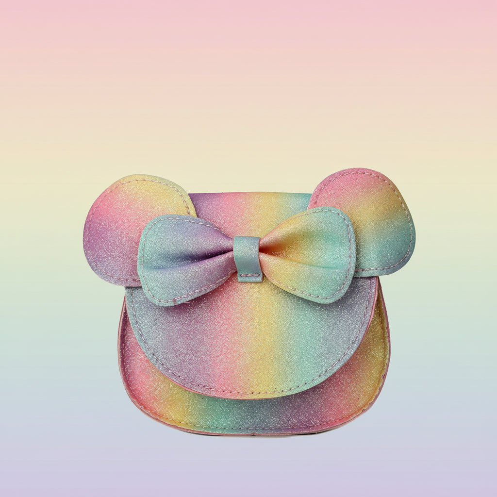 Charming Mouse-Design Crossbody Bag for Kids with Bow