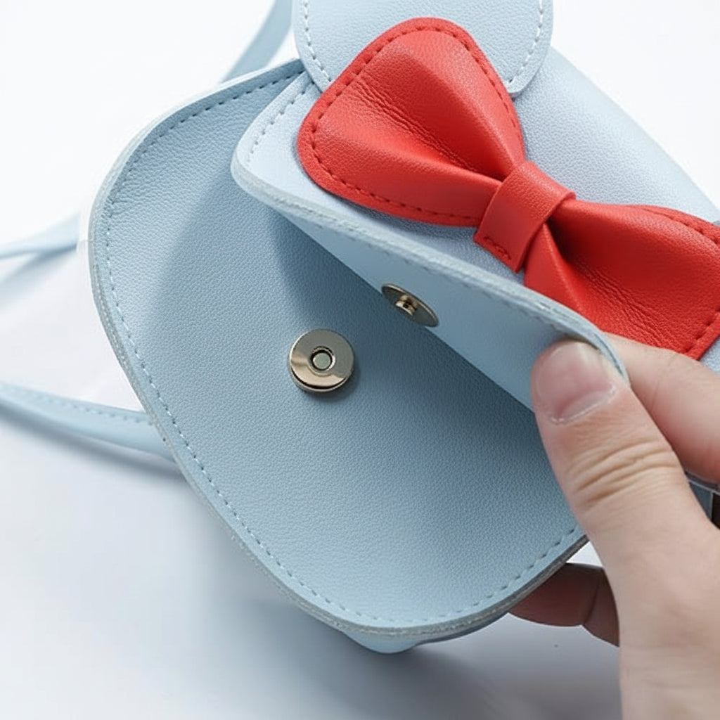 Charming Mouse-Design Crossbody Bag for Kids with Bow