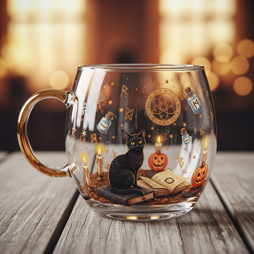 Charming Holiday Glass Mug for Warm Drinks