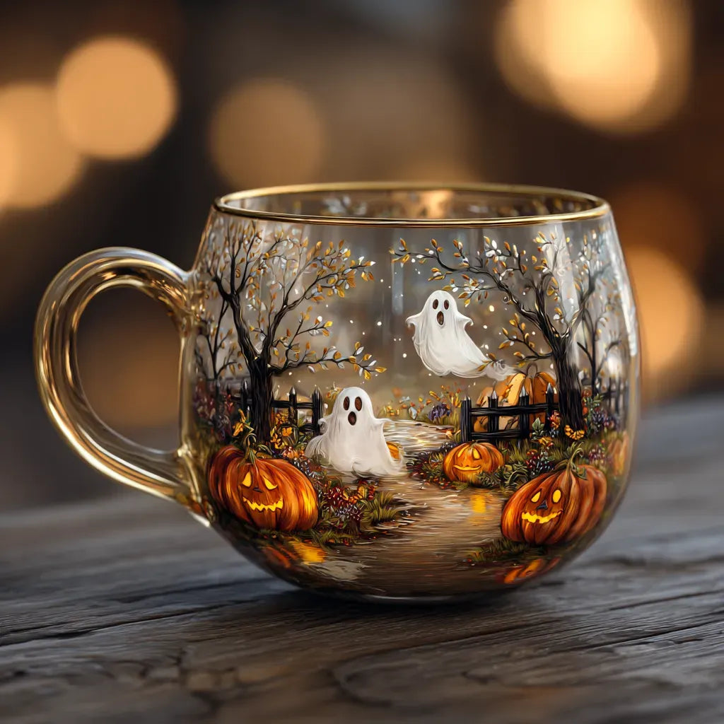 Charming Holiday Glass Mug for Warm Drinks