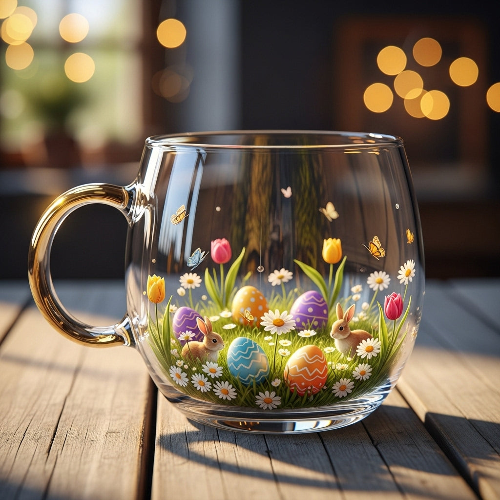 Charming Holiday Glass Mug for Warm Drinks