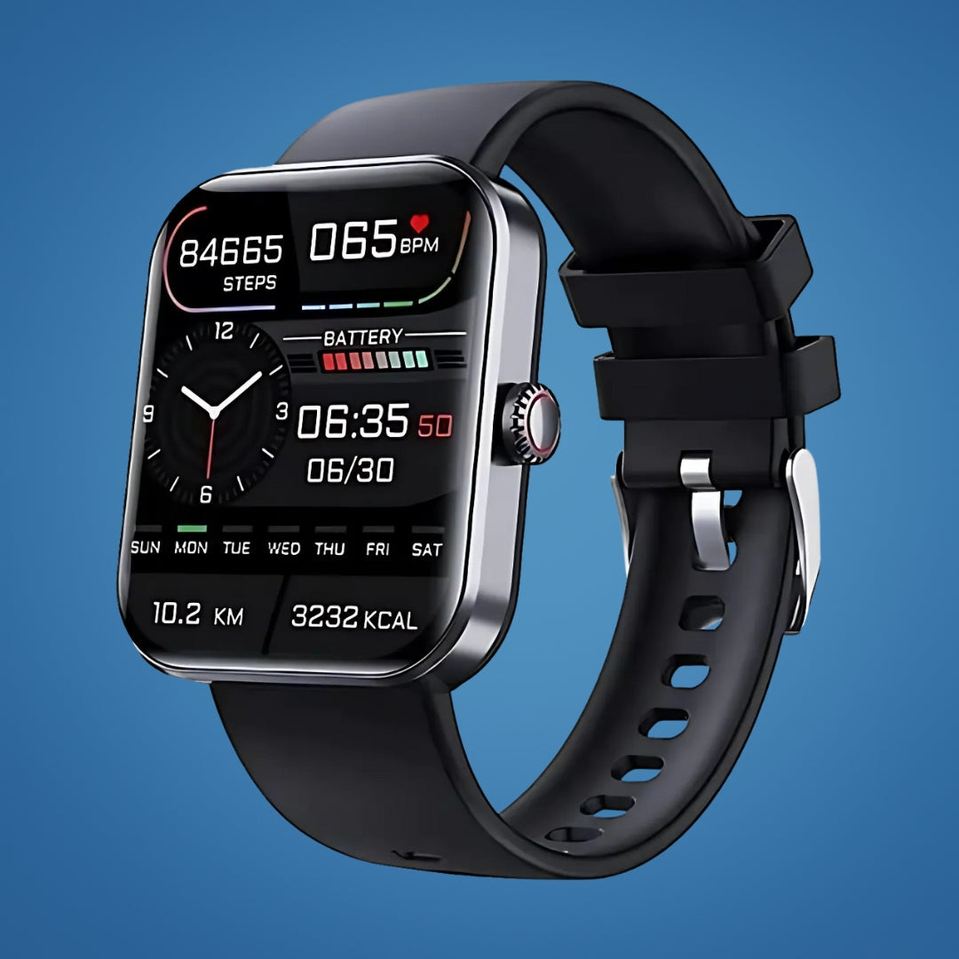 Health Monitoring Smartwatch with Blood Glucose, Heart Rate, Sleep Tracking, IP67, 7-Day Battery