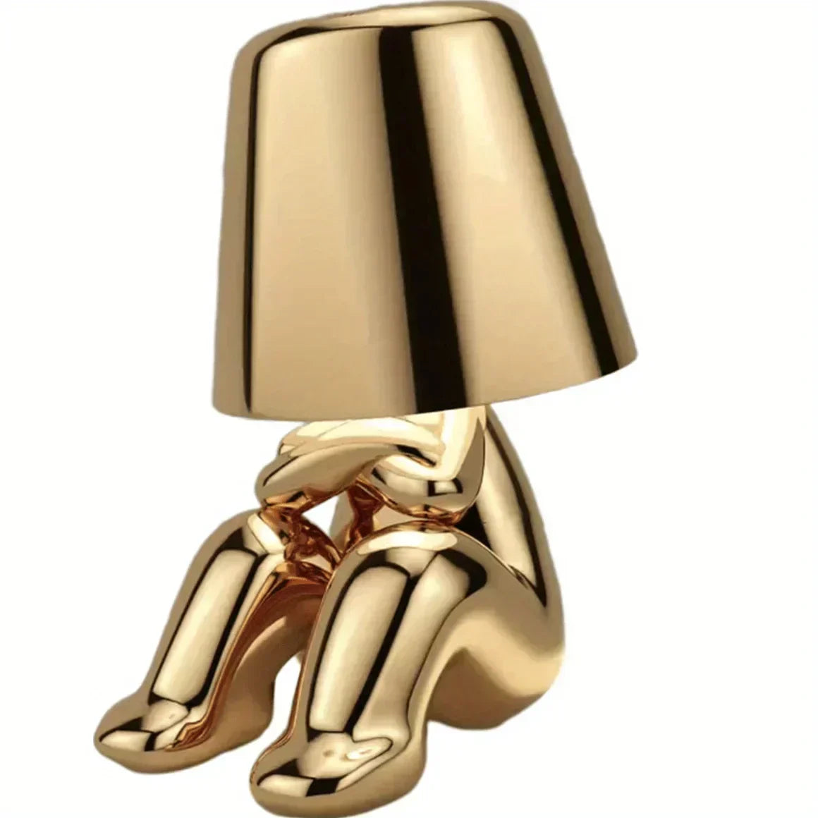 Luminous Elegance: Sculpted Gold Table Lamp for Any Space