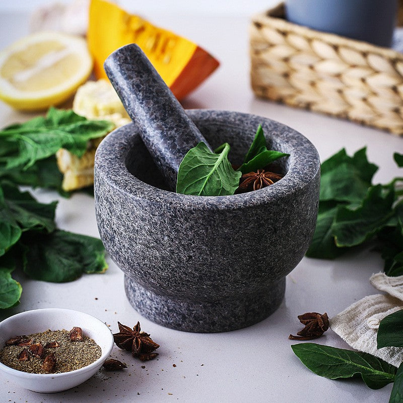 Natural Stone Mortar and Pestle Set – Effortless Kitchen Grinding
