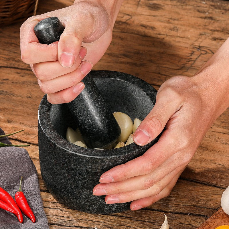 Natural Stone Mortar and Pestle Set – Effortless Kitchen Grinding