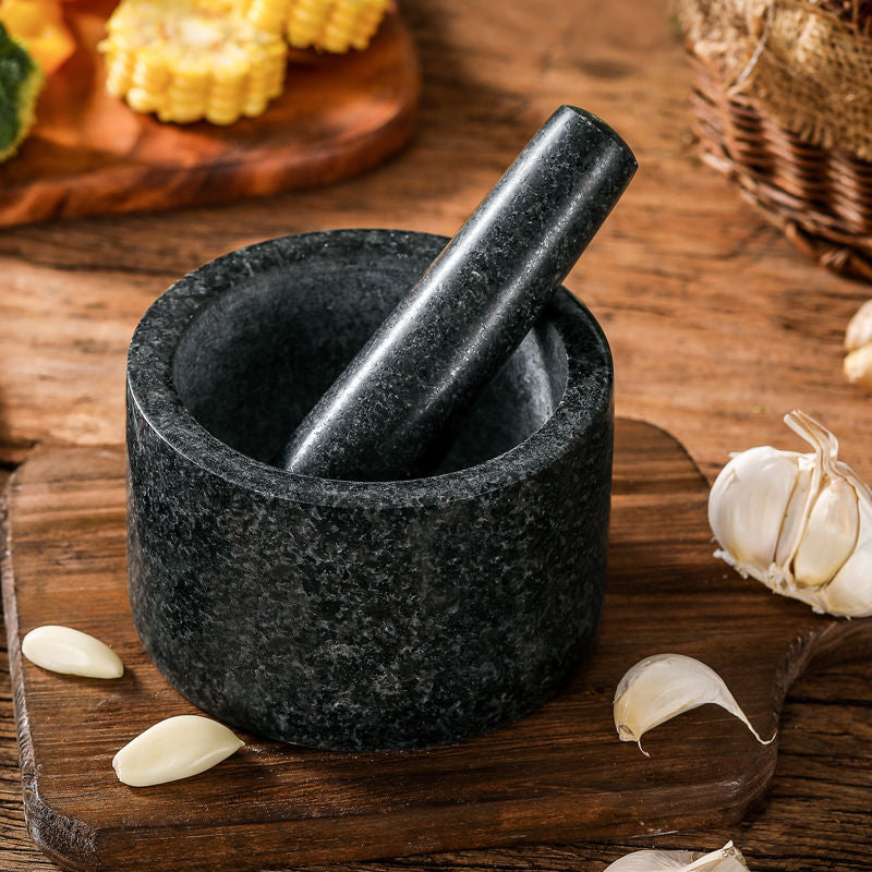 Natural Stone Mortar and Pestle Set – Effortless Kitchen Grinding