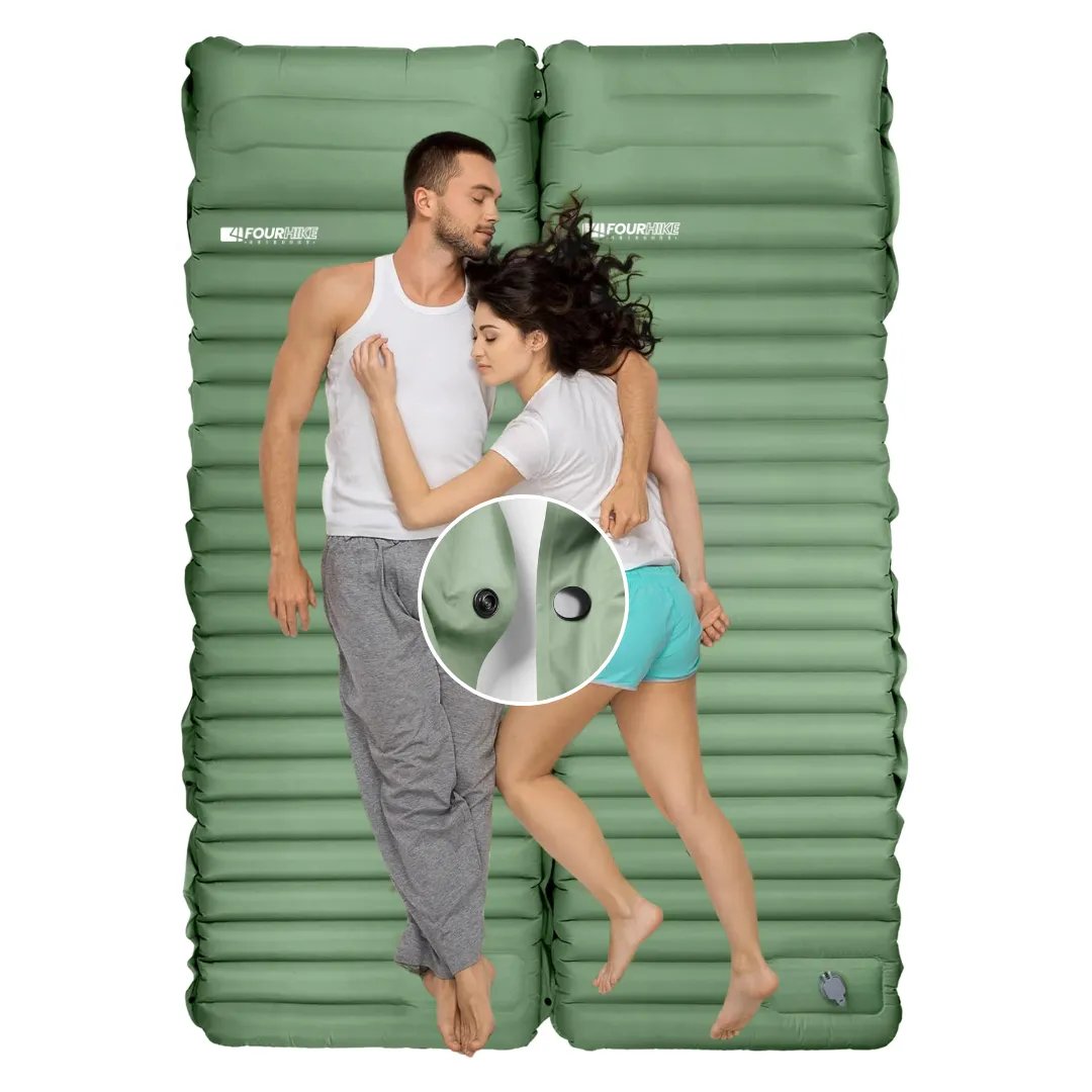 Inflatable Camping Sleeping Pad with Integrated Pillow for Outdoor Comfort