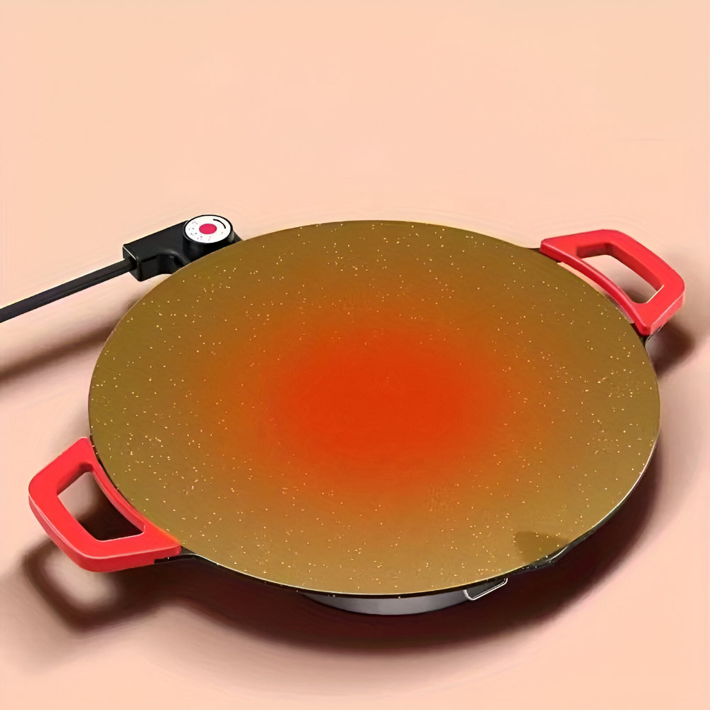Electric Cast Iron Grilling Pan for Indoor Cooking