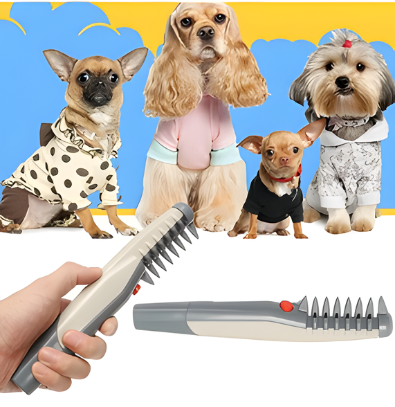 Dog Grooming Brush for All Fur Types - Gentle Glide Knot Remover Tool
