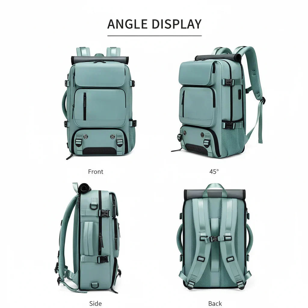 AquaShield Pro Large Travel Backpack with USB Charging Port