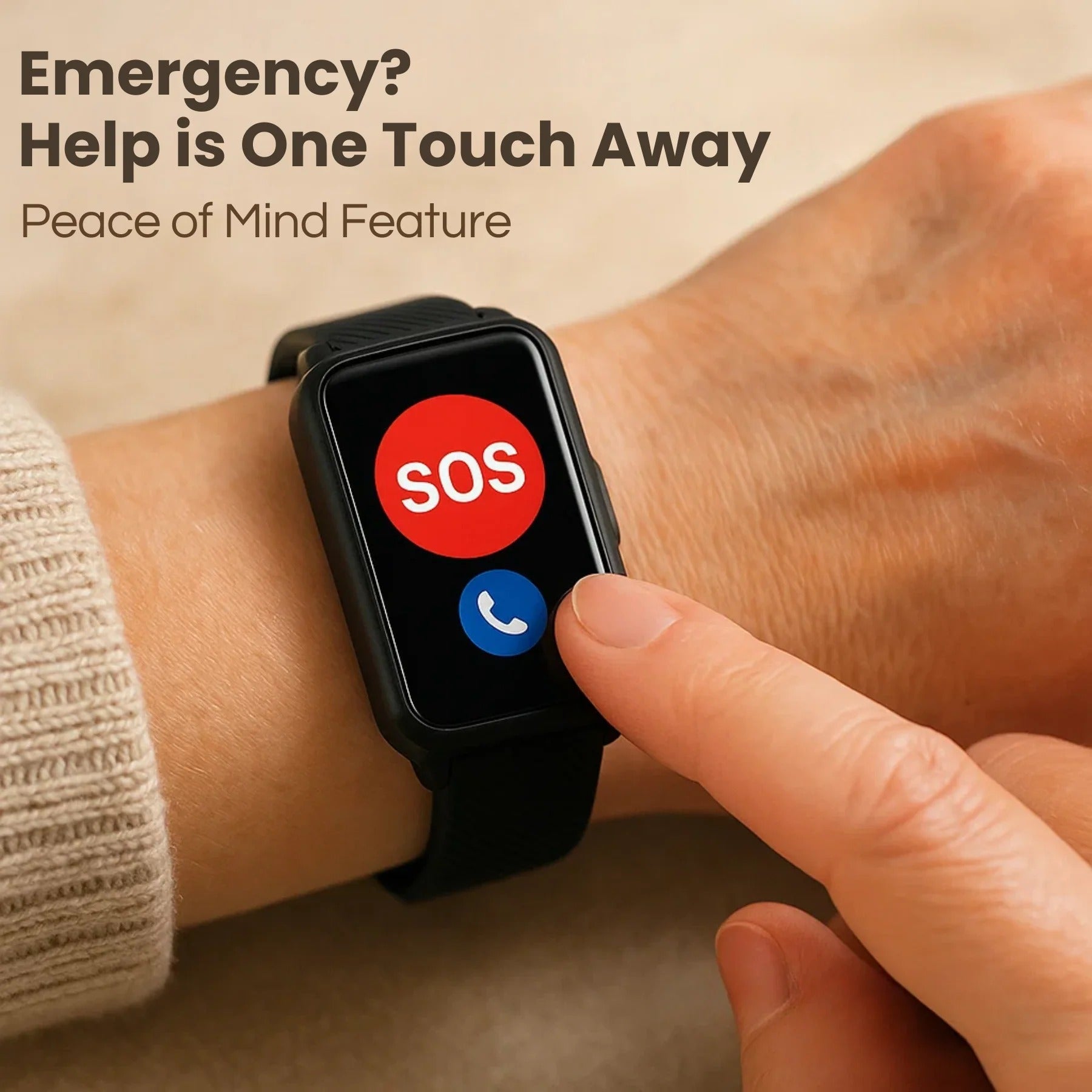 Smartwatch for Seniors with GPS Tracking and Fall Detection Features