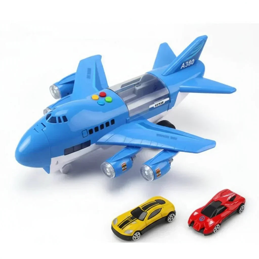 SkyGlide Interactive Airplane Toy with Lights and Cars
